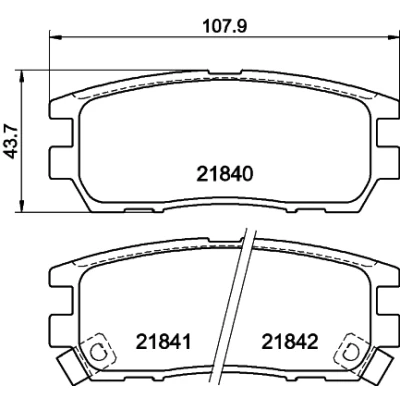 Kuva HELLA 8DB 355 016 471 Jarrupalat akustisella kulumavaroittimella MITSUBISHI: PAJERO 2, Space Wagon III