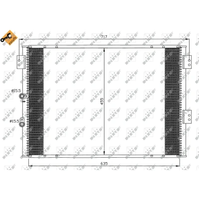Kuva NRF EASY FIT 35461 Ilmastoinnin Lauhdutin Tiivisterenkaalla 15,5 635 TOYOTA: HIACE 4 Kasten
