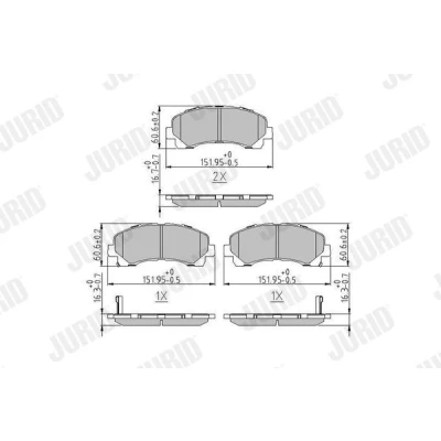 Kuva JURID 573467J Jarrupalat akustisella kulumavaroittimella Ilman tarvikkeita ISUZU: D Max II Pick up, 1 Pickup
