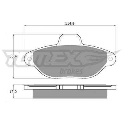 Kuva TOMEX brakes TX 12 41 Jarrupalat Etuakseli Kulumisenilmaisemelle FIAT: Punto II Hatchback, Panda I Hatchback