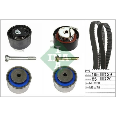 Kuva INA 530 0764 10 Jakohihnasarja 195 LAND ROVER: Range Rover Sport, Discovery 4, JAGUAR: XF Sedan, PEUGEOT: 607 Sedan