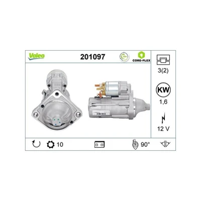 Kuva VALEO 201097 Starttimoottori 12 1,6 10 BMW: 3 Sedan, Touring, 5 Touring
