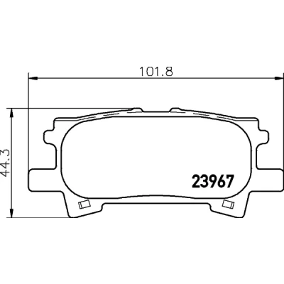Kuva HELLA 8DB 355 010 621 Jarrupalat Ei kulumisenilmaisimelle LEXUS: RX II