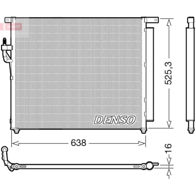 Kuva DENSO DCN10049 Ilmastoinnin Lauhdutin Vedenerottimella R 134a FORD: Ranger Mk3