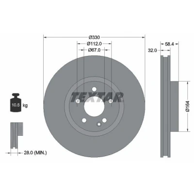 Kuva TEXTAR 92279405 Jarrulevyt MERCEDES BENZ: Vito Van, Tourer, Mixto