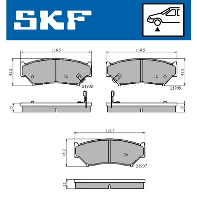 Kuva SKF VKBP 80572 A Jarrupalat akustisella kulumavaroittimella SUZUKI: Vitara I SUV