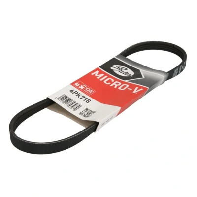 Kuva GATES Micro V 4PK718 Moniurahihna 718 4 Polyesteri, EPDM (eteenipropeeni dieeni kumi) DACIA: Logan I MCV, Sandero I, TOYOTA: Previa / Estima