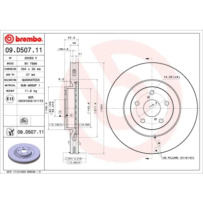 Kuva Jarrulevy BREMBO 09.D507.11