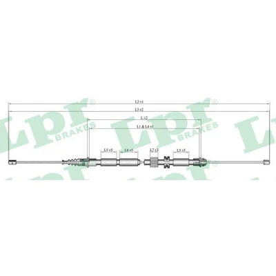 Kuva LPR C0263B Käsijarruvaijeri 1720/1515 Levyjarru FORD: MONDEO 3 Kombi