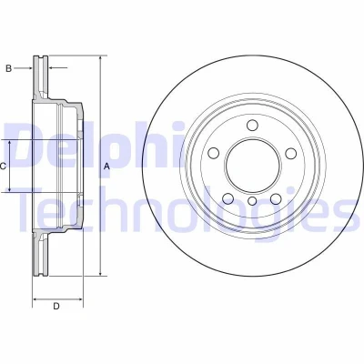 Kuva DELPHI BG4937C Jarrulevyt 324 20 5 Tuuletettu pinnoitettu hiiliteräs ilman pyöränlaakeria, ABS sensorirengasta BMW: 7