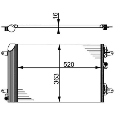 Kuva MAHLE ORIGINAL AC 358 000S Ilmastoinnin Lauhdutin Vedenerottimella 523 FORD: Galaxy Mk1 MPV