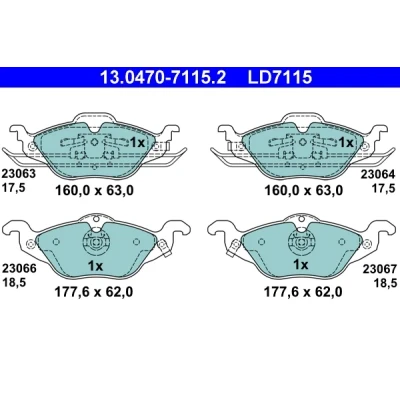 Kuva Jarrupalasarja, levyjarru, Etuakseli OPEL, VAUXHALL OE 16 05 000, 034, 070