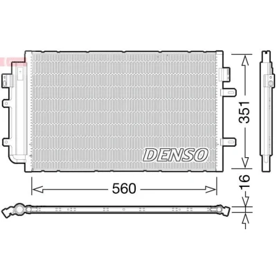 Kuva DENSO DCN12005 Ilmastoinnin Lauhdutin Vedenerottimella 560x351x16 R 134a 560