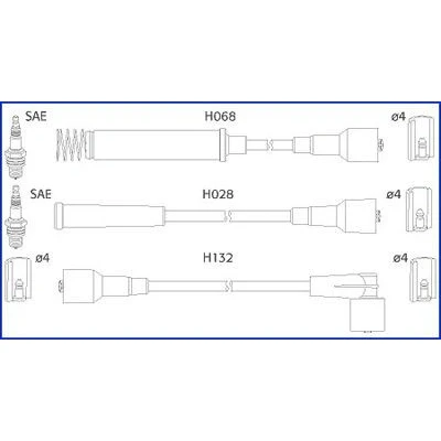 Kuva HITACHI 134217 Sytytysjohto OPEL: Astra F CC, Sedan, Kadett E CC