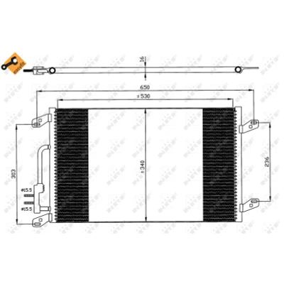 Kuva NRF EASY FIT 35615 Ilmastoinnin Lauhdutin Tiivisterenkaalla 15,5 Alumiini 530
