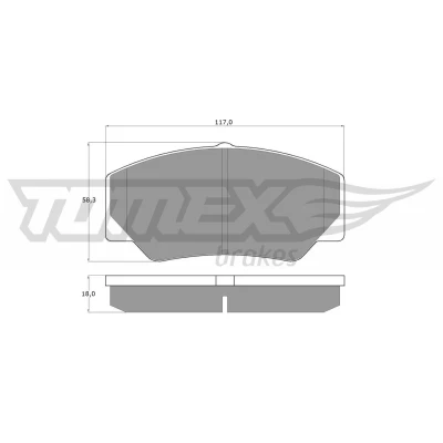 Kuva TOMEX brakes TX 10 30 Jarrupalat Etuakseli FORD: Transit Mk2 Flatbed Kuorma auto/Alusta, P100