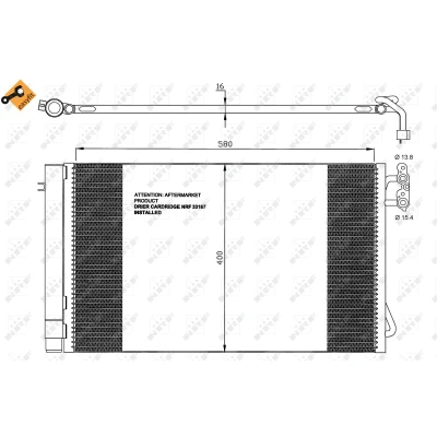 Kuva NRF EASY FIT 35743 Ilmastoinnin Lauhdutin Vedenerottimella, Tiivisterenkaalla 15,4 13,8 Alumiini 580 BMW: 3 Sedan, Touring, Coupe