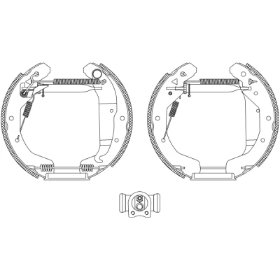 Kuva TEXTAR Shoe Kit Pro 84049001 Jarrukenkäsarja, Rumpujarru Pyörän jarrun sylinterillä, Säätöelementillä