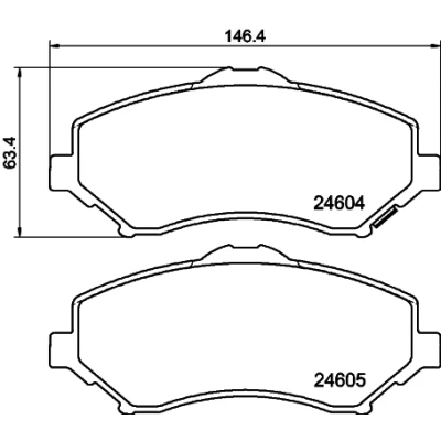 Kuva HELLA 8DB 355 014 321 Jarrupalat akustisella kulumavaroittimella DODGE: Nitro SUV, Journey MPV, FIAT: Freemont, CHRYSLER: GRAND 5OYAGER 5
