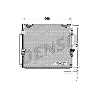 Kuva DENSO DCN50036 Ilmastoinnin Lauhdutin Vedenerottimella 666x544x16 R 134a 666