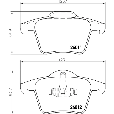 Kuva HELLA 8DB 355 010 801 Jarrupalat Ei kulumisenilmaisimelle VOLVO: XC90 I