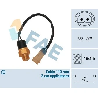 Kuva Lämpökytkin, jäähdyttimen puhallin MITSUBISHI COLT III OE 2108214C00, 21082 R8100, 21082R8101