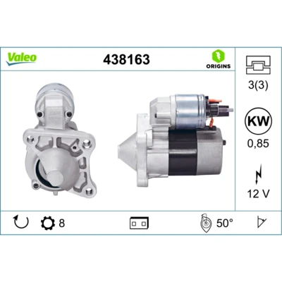 Kuva VALEO NEW ORIGINAL PART 438163 Starttimoottori 12 0,85 8 RENAULT: MEGANE I Grandtour, SCENIC 2, 3 DACIA: Duster SUV, Sandero