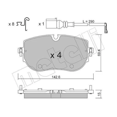 Kuva METELLI 22 1319 0 Jarrupalat Kulumisenilmaisemelle VOLKSWAGEN: ID.5