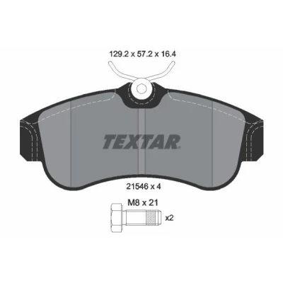 Kuva TEXTAR 2154601 Jarrupalat Ei kulumisenilmaisimelle NISSAN: Almera 2 Limousine, II Hatchback, Primera Hatchback