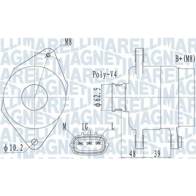 Kuva MAGNETI MARELLI 063731517010 Laturi 14V 90A
