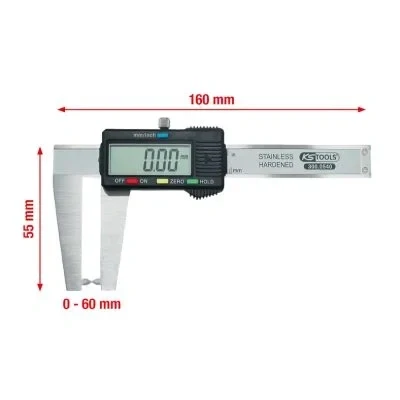 Kuva KS TOOLS 300.0540 Työntömitta, jarrulevyn kuluminen 60 LCD näytöllä 0,03