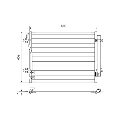 Kuva VALEO 814039 Ilmastoinnin Lauhdutin ilman vedenerotinta Alumiini 452 VOLKSWAGEN: Passat B7 Variant, B6 Alltrack
