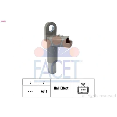 Kuva FACET 9.0463 Nokka Akselin Asentotunnistin Made in Italy OE Equivalent CITROËN: C3 II, PEUGEOT: 207 Hatchback, 206 FORD: FIESTA 6