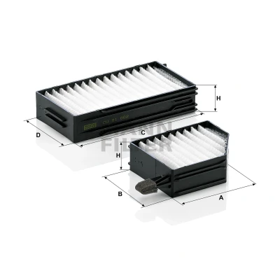 Kuva MANN FILTER CU 21 002 2 Raitisilmasuodatin Hiukkassuodatin 131, 205 102 40 SUBARU: Legacy 3, Outback III, II