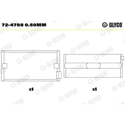 Kuva GLYCO 72 4788 0.50mm Kampiakselin Laakeri