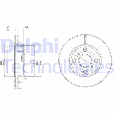 Kuva DELPHI BG2424 Jarrulevyt 238 18 4 Tuuletettu rasvattu käsittelemätön ilman pyöränlaakeria, ABS sensorirengasta TOYOTA: Corolla VIII Sedan