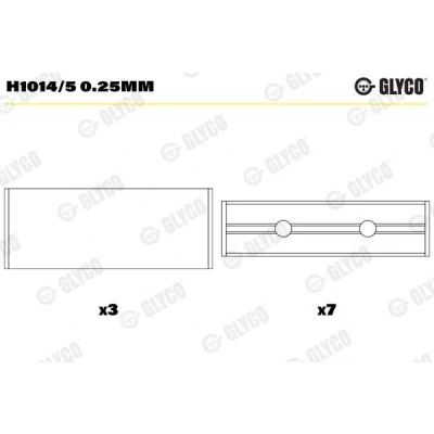 Kuva GLYCO H1014/5 0.25mm Kampiakselin Laakeri