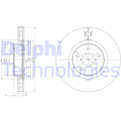 Kuva DELPHI Jarrulevy SUBARU: Impreza II Sedan, III Hatchback BG9055 26300FE070 Jarrulevyt