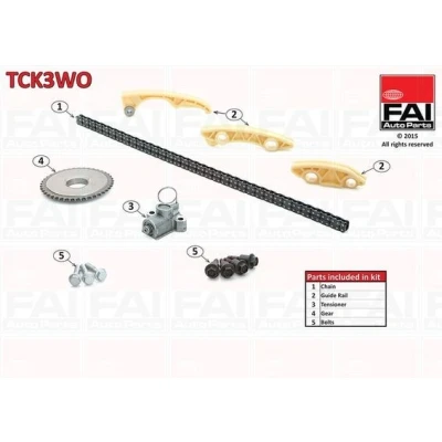 Kuva FAI AutoParts TCK3WO Jakoketjusarja ilman tiivisteitä, hammaspyöriä Yksinkertainen, Niittiketju OPEL: Vectra C Caravan, Sedan