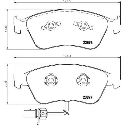 Kuva HELLA 8DB 355 009 211 Jarrupalat kulumisvaroitinkoskettimella AUDI: A6 C6 Sedan, A8 D3, VOLKSWAGEN: Phaeton
