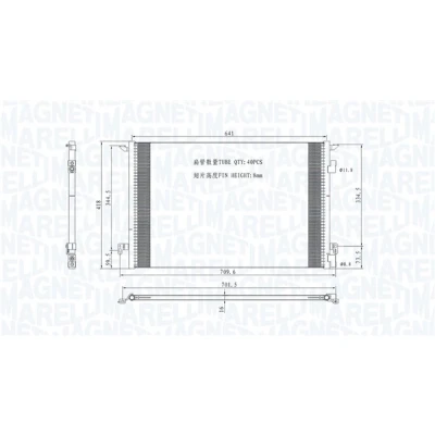 Kuva Kondensaattori, ilmastointilaite ALFA ROMEO 147, FIAT CROMA, OPEL SIGNUM Halvkombi, VECTRA C, C GTS, Kombi, VAUXHALL SIGNUM,