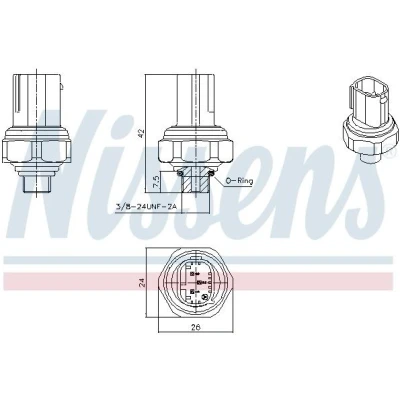 Kuva Painekytkin, ilmastointilaite, Edessä, Takana MERCEDES BENZ, SMART, VW OE 0045429018, 2110000283, 2205420118