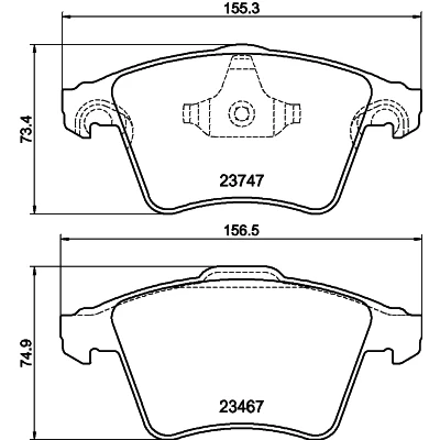 Kuva HELLA 8DB 355 013 821 Jarrupalat Ei kulumisenilmaisimelle VOLKSWAGEN: Transporter 5, Multivan 6, 5 Bus