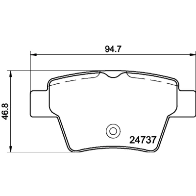 Kuva HELLA 8DB 355 013 851 Jarrupalat Ei kulumisenilmaisimelle Jarrusatulan ruuveilla Tarvikkeilla PEUGEOT: 307 Hatchback, SW, 207 Hatchback