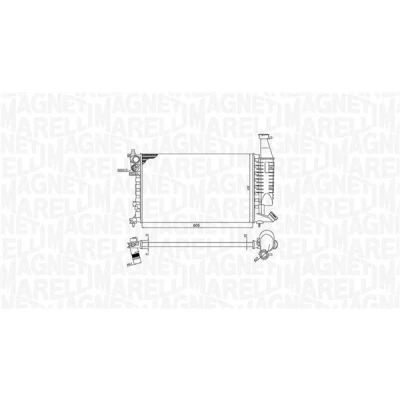 Kuva MAGNETI MARELLI 350213186400 Jäähdytin 605 378 23 Jäähdytysrivat mekaan. kiinnitetyt CITROËN: Berlingo / First I