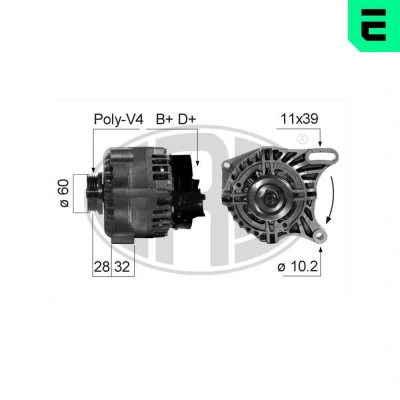 Kuva Laturi FIAT SEICENTO / 600 OE 46 736 968, 71 721 144, 145