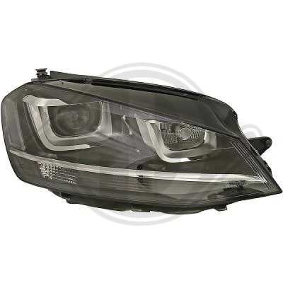 Kuva DIEDERICHS Priority Parts 2216082 Ajovaloumpio Oikea D1S, H15, D1S/H7, H7 Xenon Huomiovalolla Valokorkeussäätimen moottorilla VOLKSWAGEN: Golf 7