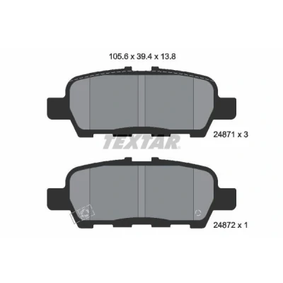 Kuva TEXTAR 2487101 Jarrupalat akustisella kulumavaroittimella NISSAN: Pulsar Hatchback, X Trail, Altima, SUZUKI: Grand Vitara 2 SUV
