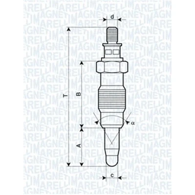 Kuva MAGNETI MARELLI 062900008304 Hehkutulppa 11V 10A M12X1,25
