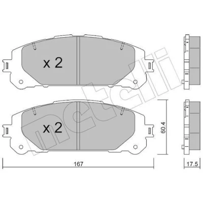 Kuva METELLI 22 1367 0 Jarrupalat Ilman kulumisenilmaisinta TOYOTA: RAV4 V